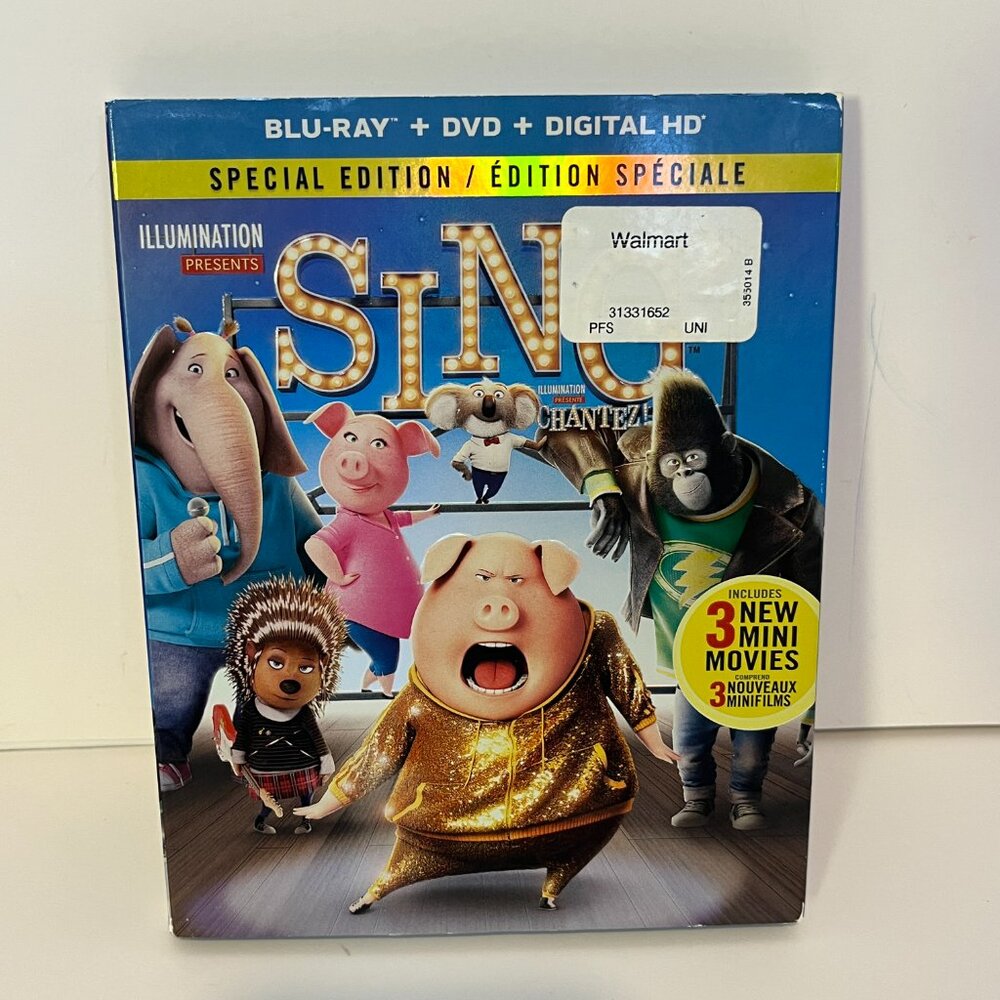 5/$25 Sing Illumination Special Edition Blu Ray + DVD Combo Movie 2017